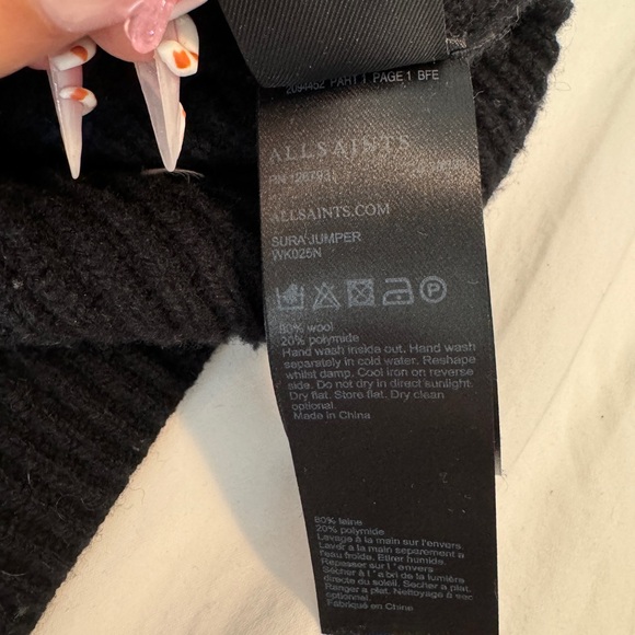 All Saints Black Sura Jumper Wool sweater - Size Xs - Picture 7 of 7